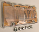 Phantom Tag Protector 4Th Gen. Clear License Plate Cover w/Bolts & Chrome Bolt Caps
