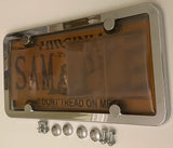 4th Gen. Phantom Tag Protector Tinted License Plate Cover & Chrome Frame w/Bolts & Bolt Caps