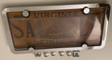 4th Gen. Phantom Tag Protector Tinted License Plate Cover & Chrome Frame w/Bolts & Bolt Caps