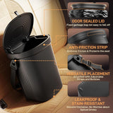 Leakproof Silicone Car Trash Can with Lid, 2 Gallon Garbage Bin for Sedan