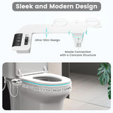 Bidet Attachment for Toilet, Non-Electric Dual Nozzle for Frontal & Rear Wash, Adjustable Water Pressure