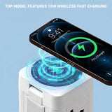 Flat Plug Surge Protector Tower Extension Cord w/ 12 AC Outlets 3 USB Ports