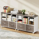 2Drawer Wood File Cabinet Mobile Lateral Filing Cabinet for Hanging Letter Size Files Printer Stand