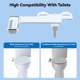 Toilet Bidet Ultra Slim Toilet Seat Attachment Non-Electric Self-Cleaning Hygienic Nozzle Adjustable