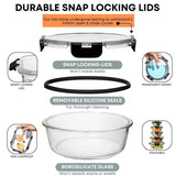 30 PC Glass Food Storage Containers with Lids Reusable Glass Meal Prep Containers