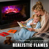 Realistic Electric Fireplace Logs with LED Flame Light, USB Powered, Remote