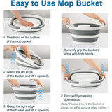 Collapsible Mop Bucket with Handle for Cleaning 16L(4.2 Gallon) Silicone Square Mopping Bucket for Windows