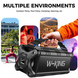 W-KING D8 Bluetooth Speaker, 50W RMS IPX6 Waterproof Loud Speakers Bluetooth Wireless, Large Outdoor Portable Party Box for Home,
