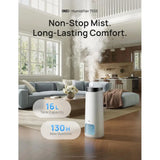 Large Room 1000 sq ft Cool Mist Humidifier with Remote/Touch/Voice & App Control, Low Noise, RGB Light, White HM755S