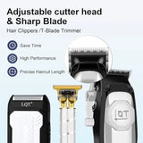 Professional Cordless Hair Clippers and Beard Trimmer Set for Men LED Display Long Battery
