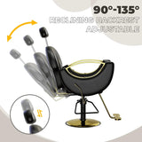 Reclining Barber Salon Chair 360°Swivel Barber Chair with Heavy Duty Hydraulic Pump for Spa Shampoo Hair