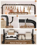 Portable Rolling Clothes Rack with Hooks: Garment Storage for Bedroom, Laundry Room - Dress Organizer
