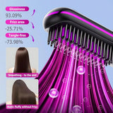Women's Wireless Portable Hair Straightener, USB Rechargeable Negative Ion Hot Air Straightening Brush, Effectively Smooths Frizz, Makes Hair Shiny And Soft, Anti-Scald Design, 3 Temperature Settings,
