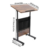 Adjustable Height Standing Desk, Portable Laptop Desk, Rolling Computer Stand