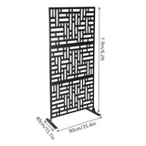 Metal Privacy Screen Outdoor Decorative Privacy Screen with Stand Freestanding Privacy Screen