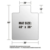 Home Office Carpet Chair Mat 36" x 48" Carpet Protector Mat with Lip