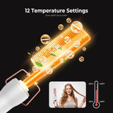 Hot Comb for Black Hair with 12 Temp Settings Up to 450°F, Electric Straightening Comb for Curling/Straightening,