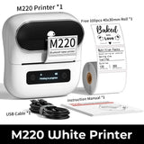 Phomemo M220 Label Printer Portable Handheld Thermal Maker Bluetooth Barcode QR Code Sticker Paper Rolls