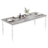 Rectangular Dining Table for 6, Farmhouse Kitchen Table, 2 m Long Wooden Dining Room Table