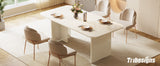 Tribesigns Modern White Dining Table for 4-6 People, 63" Large Rectangle Kitchen Table