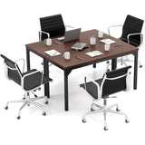 4.5ft Conference Table Set for 2, 55 x 24 Large Meeting Room Desk with Heavy Duty Steel Frame, Ideal for Office
