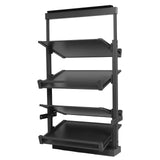 4 Tier Adjustable Height Retractable Metal Stackable Shoe Rack for Bedroom