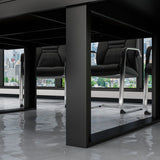 7.2FT Rectangular Conference Table Black Metal Frame Large Meeting Desk Office