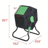 Plastic 18.5 Gallon Compost Tumbler Bin Tumbling Fertilizer Composter For Garden