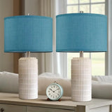 23" Modern Ceramic Nightstand Table Lamps Set of 2 Nautical Lamps