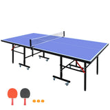 8ft Mid-Size Foldable Portable Ping Pong Table Set Indoor Games with Net