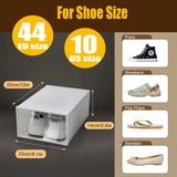 24pcs/set Transparent Plastic Shoe Case, Organizer Drawer Shoe Rack White