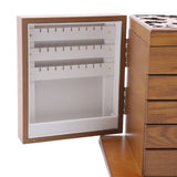 5-tier Wooden Large Capacity Storage Box  w/ Drawers Mirror for Bracelets