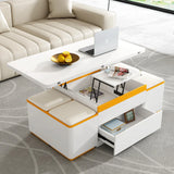 U-Can Lift-Top Coffee Table with 4 Storage Table for Living Room