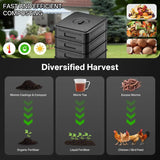 Indoor Outdoor 3-Layer Black Plastic Worm Composter for Efficient Vermicomposting