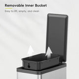 2 Pack Small Bathroom Trash Can with Lid Soft Close Step Pedal 6 Liter Stainless Steel Garbage Can