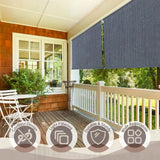 Outdoor Sunshade Roller Shades 72" W x 96" H, Cordless Roll Up Shade Blinds Privacy Screen with 90% UV Protection, Exterior