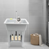 Spacious Gray Utility Sink Laundry Tub Freestanding Sink Wash