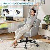 Vanity Chair with Wheels & Back,Vanity Chair Adjustable Height Comfy Desk Chairs for Makeup