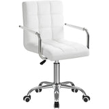 Furmax Mid-Back Office Task Chair Ribbed PU Leather Executive Chair Modern Adjustable