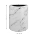 Marble Design Small Trash Can, Plastic Round Trash Can Bathroom Wastebasket Garbage Can Office