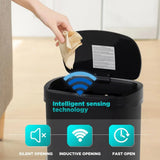 13 Gallon Black Automatic Touchless Lid Trash Can with Motion Sensor - Waterproof Kitchen, Home, Office, Bathroom