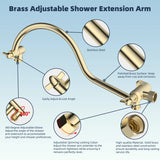 Hibbent 10'' High Pressure Rainfall Shower Head Handheld Spray Combo with 12'' Ad
