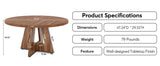 Tribesigns Round Dining Table for 4, 47 Inch Farmhouse Kitchen Table Small Dinner Table