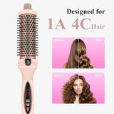 Thermal Brush, Heated Round Brush with 5 Heat Settings and LED Display, 1.5 inch Negative Ion Thermal Brush