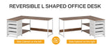 Tribesigns L Shaped Computer Desk with Storage Drawers, 59 inch Corner Desk
