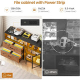 59" File Cabinet, 2 Drawers Filing Cabinets for Home Office fit Legal/Letter