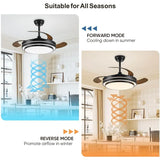 42 Inch Fandelier Ceiling Fan with Light Retractable Ceiling Fan with Lights