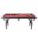 6.3ft Fold-up Pool Table Solid MDF Base Sturdy Metal Legs Full Set Games