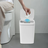 16L Smart Motion-Sensing Trash Can, Waterproof Wastebasket With Delay Close, Battery-Operated Home Bathroom Kitchen