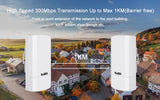 KuWfi 300Mbps Outdoor CPE Bridge 2.4Ghz Wireless WiFi Router AP Repeater Bridge Wi-fi Signal Extender PTP Up to 1KM with 24V POE
